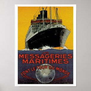 Les Messageries Maritimes Poster