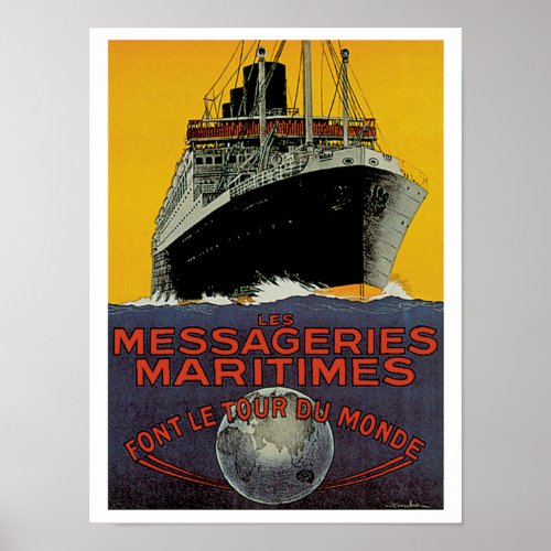 Les Messageries Maritimes Poster