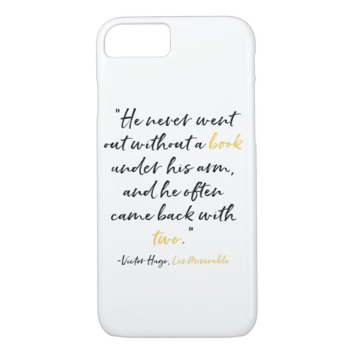 Les Miserables Phone Case Book Quote Victor Hugo