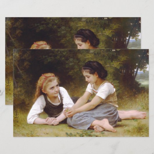 Les Noisettes: Young Girls Collecting Hazelnuts (Front/Back)