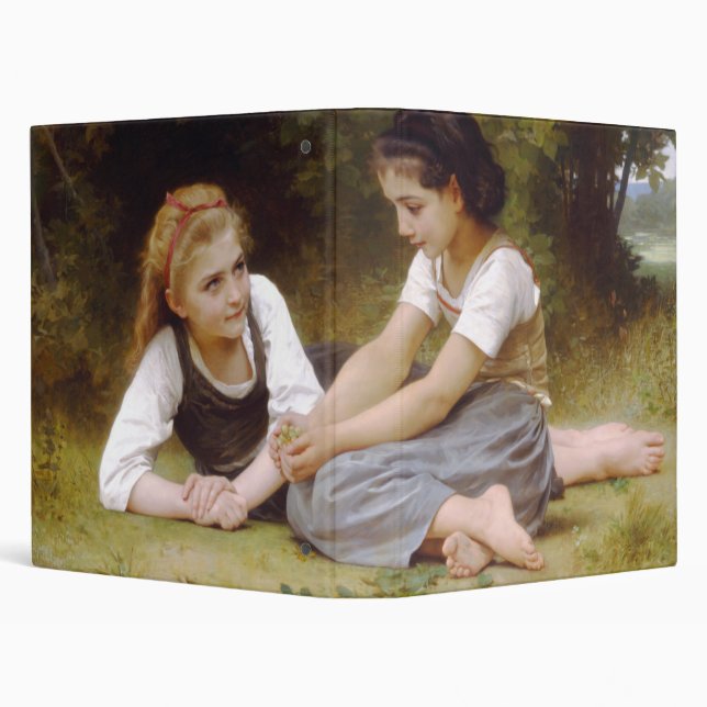Les Noisettes: Young Girls Collecting Hazelnuts 3 Ring Binder (Background)