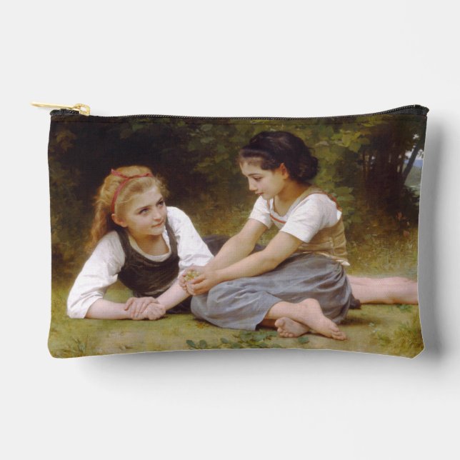 Les Noisettes: Young Girls Collecting Hazelnuts Accessory Pouch (Front)