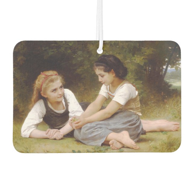 Les Noisettes: Young Girls Collecting Hazelnuts Air Freshener (Front)