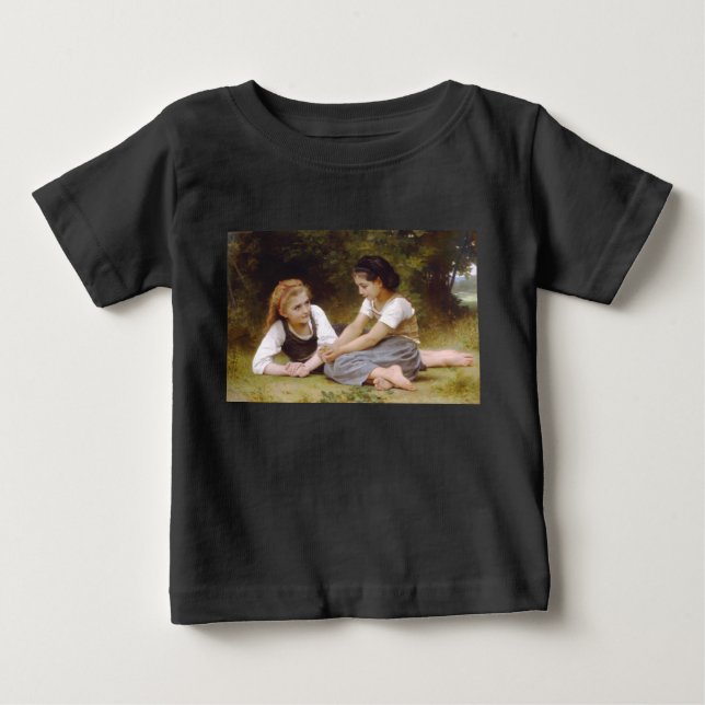 Les Noisettes: Young Girls Collecting Hazelnuts Baby T-Shirt (Front)