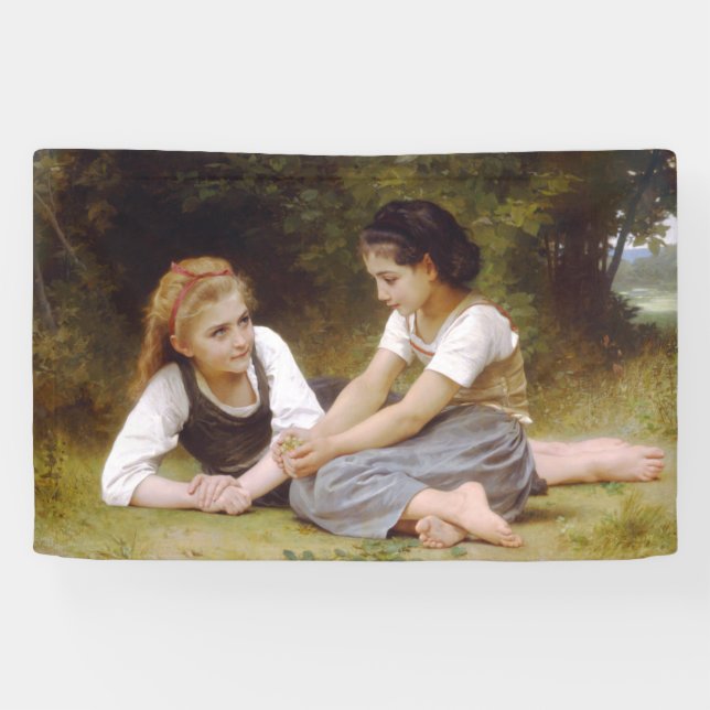 Les Noisettes: Young Girls Collecting Hazelnuts Banner (Horizontal)