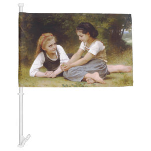 Les Noisettes: Young Girls Collecting Hazelnuts Car Flag