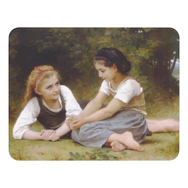 Les Noisettes: Young Girls Collecting Hazelnuts Door Sign (Contemporary Front)