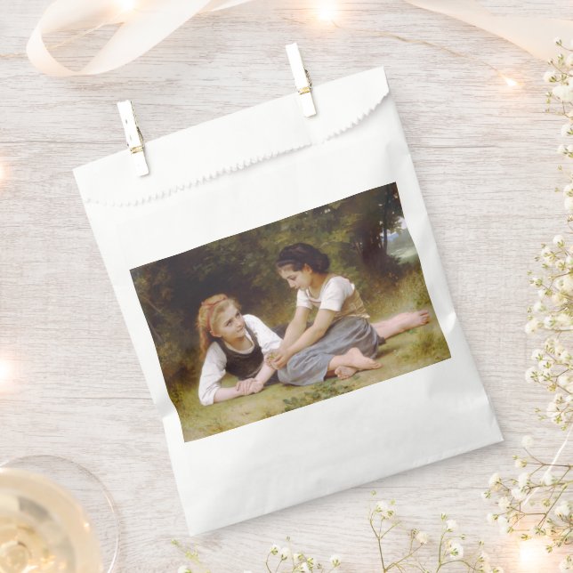 Les Noisettes: Young Girls Collecting Hazelnuts Favor Bag (Clipped)