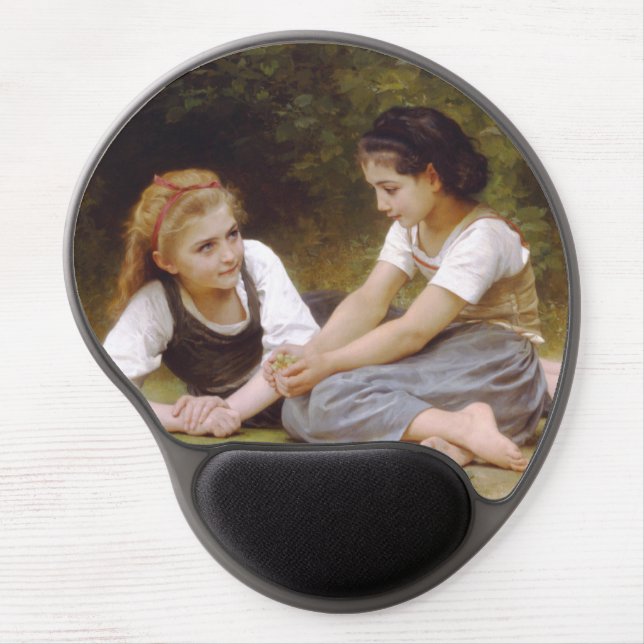 Les Noisettes: Young Girls Collecting Hazelnuts Gel Mouse Pad (Front)