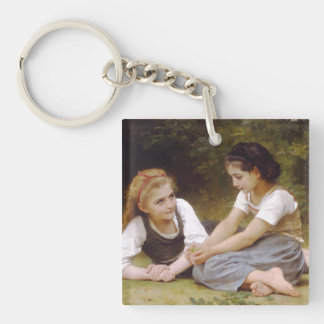 Les Noisettes: Young Girls Collecting Hazelnuts Keychain