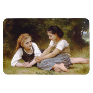 Les Noisettes: Young Girls Collecting Hazelnuts Magnet