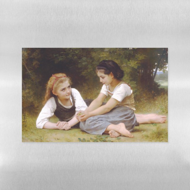 Les Noisettes: Young Girls Collecting Hazelnuts Magnetic Dry Erase Sheet (Horizontal)