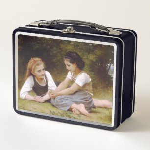 Les Noisettes: Young Girls Collecting Hazelnuts Metal Lunch Box