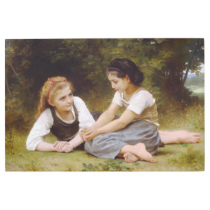 Les Noisettes: Young Girls Collecting Hazelnuts Metal Print