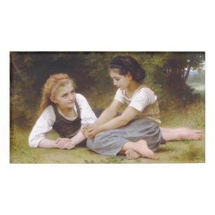 Les Noisettes: Young Girls Collecting Hazelnuts Name Tag