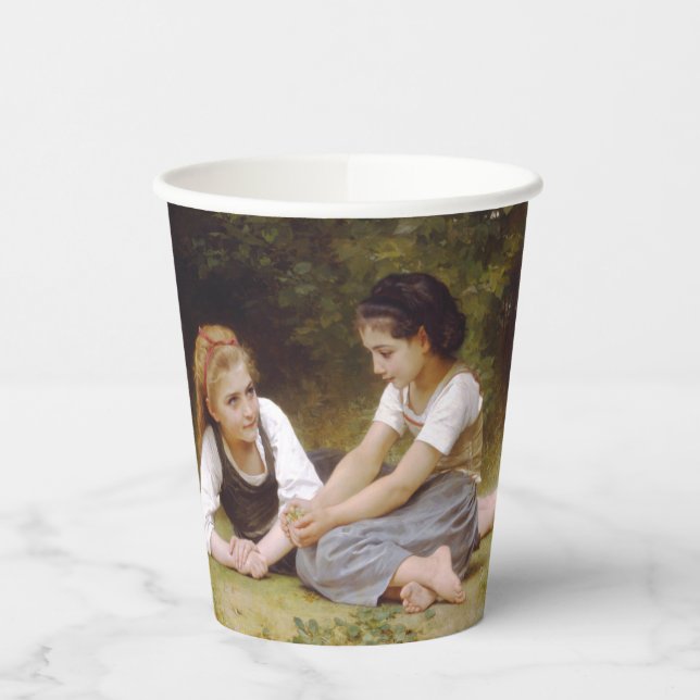 Les Noisettes: Young Girls Collecting Hazelnuts Paper Cups (Left)