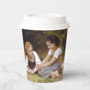 Les Noisettes: Young Girls Collecting Hazelnuts Paper Cups