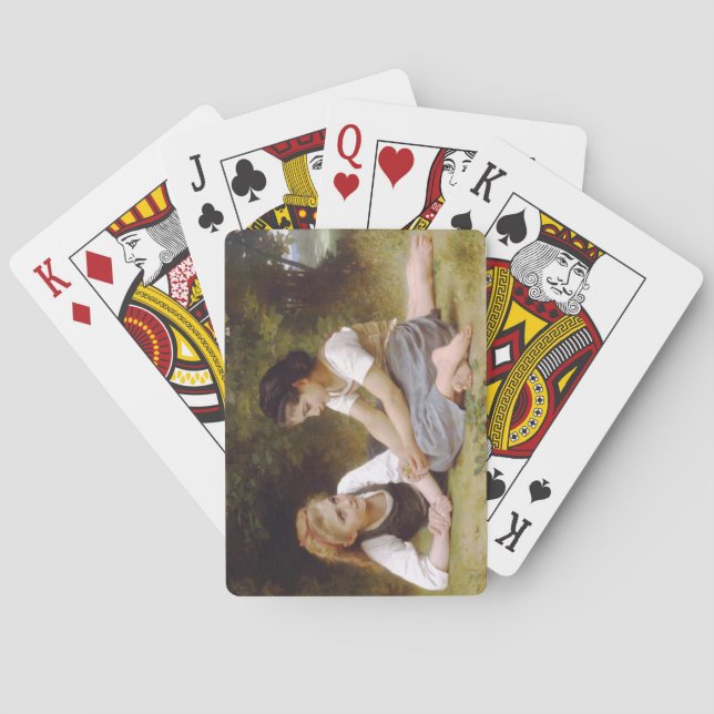 Les Noisettes: Young Girls Collecting Hazelnuts Poker Cards (Back)