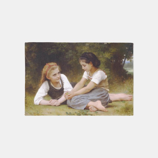 Les Noisettes: Young Girls Collecting Hazelnuts Rug (Front)