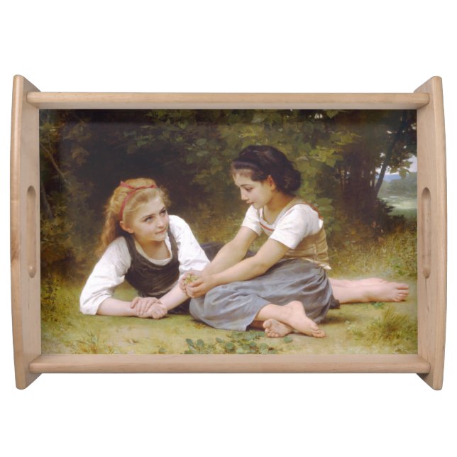 Les Noisettes: Young Girls Collecting Hazelnuts Serving Tray (Front)