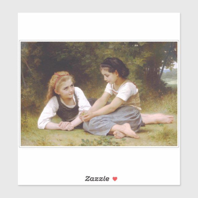Les Noisettes: Young Girls Collecting Hazelnuts Sticker (Sheet)