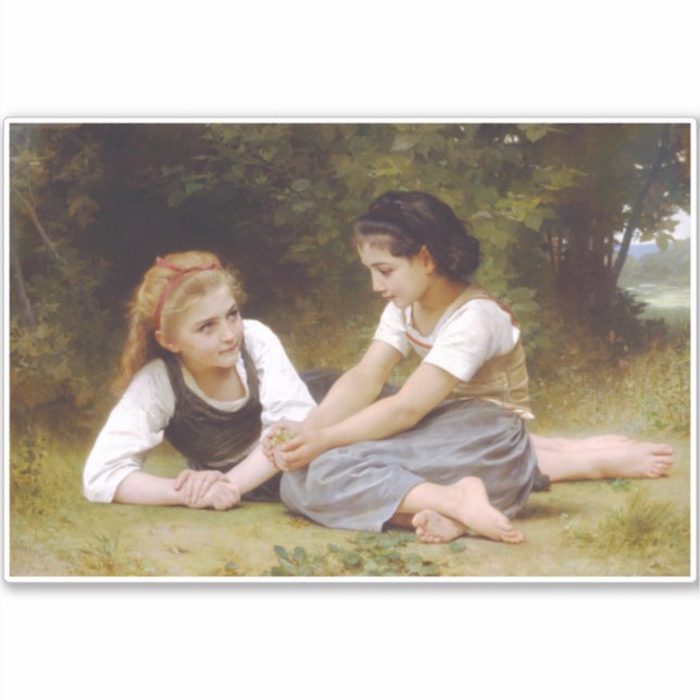 Les Noisettes: Young Girls Collecting Hazelnuts Sticker (Front)