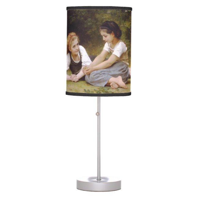 Les Noisettes: Young Girls Collecting Hazelnuts Table Lamp (Front)