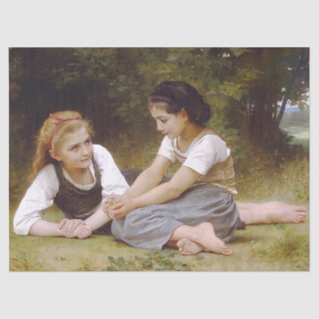 Les Noisettes: Young Girls Collecting Hazelnuts Tissue Paper (Front)