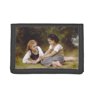 Les Noisettes: Young Girls Collecting Hazelnuts Tri-fold Wallet