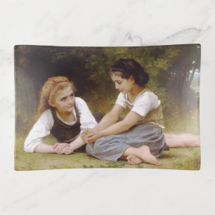 Les Noisettes: Young Girls Collecting Hazelnuts Trinket Tray