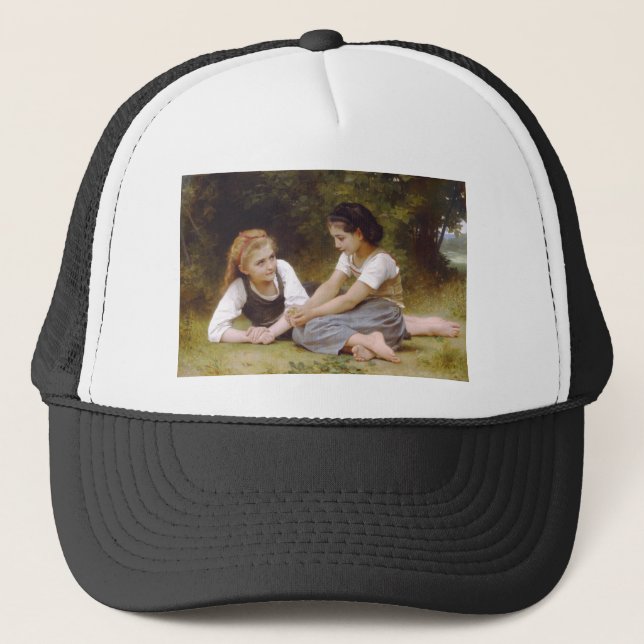 Les Noisettes: Young Girls Collecting Hazelnuts Trucker Hat (Front)