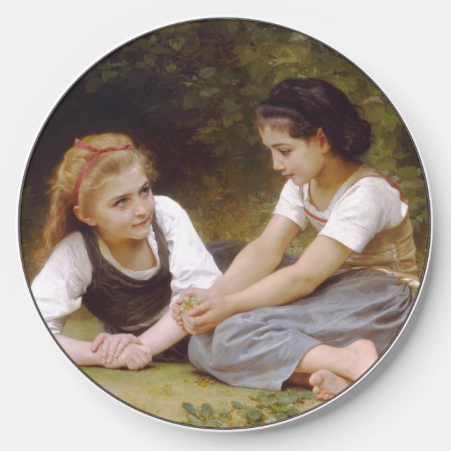 Les Noisettes: Young Girls Collecting Hazelnuts Wireless Charger (Front)