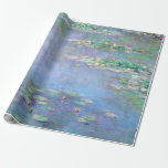 Les Nympheas Water Lilies Claude Monet Fine Art Wrapping Paper<br><div class="desc">"Les Nympheas Water Lilies" is a flower painting by French Impressionism artist,  Claude Monet,  in 1906. It shows the reflections of the sky and clouds in his water lily pond in Giverny,  France.</div>