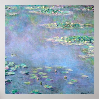 Les Nympheas Water Lilies Impressionism Fine Art Poster by monetart at Zazzle