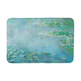 Les Nympheas Water Lilies Light Blue Fine Art Bathroom Mat