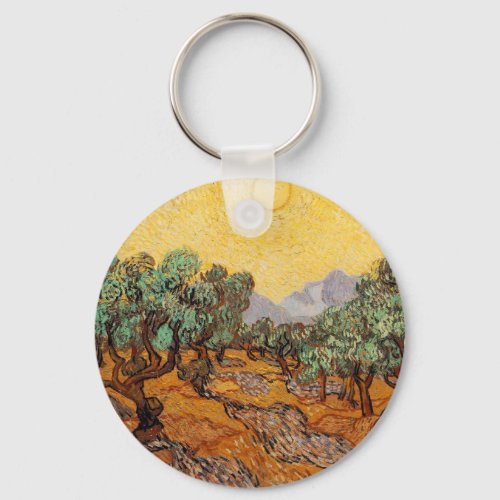 Les oliviers de Vincent Van Gogh Olives trees Keychain