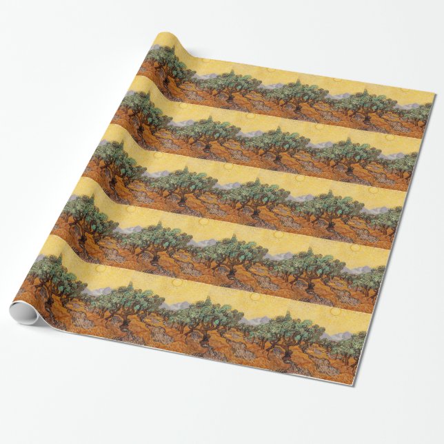 Les oliviers de Vincent Van Gogh (Olives trees) Wrapping Paper (Unrolled)