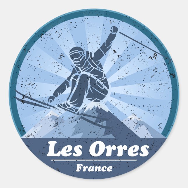 Les Orres Ski resort - Skiing Classic Round Sticker (Front)