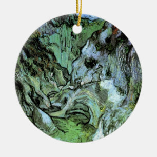 Les Peiroulets Ravine by Vincent van Gogh Ceramic Ornament
