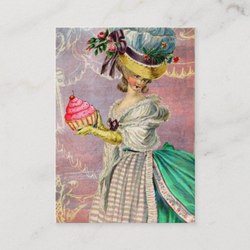 Customizable Les Petits Gateaux Marie Antoinette Cupcake &amp; Bird Business Card Templates