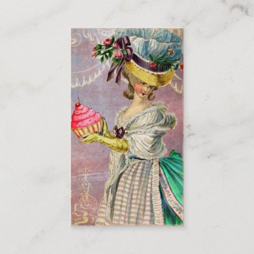 Customizable Les Petits Gateaux Marie Antoinette Cupcake &amp; Bird Business Card