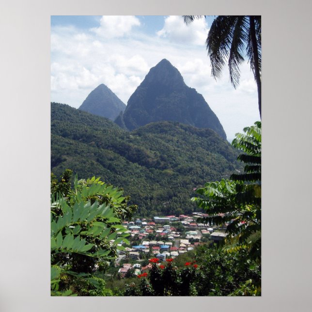 Les Pitons, St Lucia Poster (Front)
