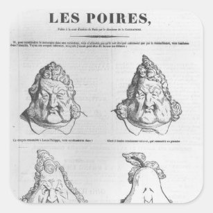 Les Poires, caricature of King Louis-Philippe Square Sticker