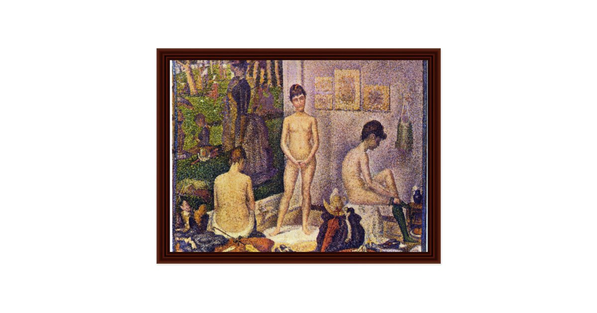 Les Poseuses Ensemble By Seurat Postcard