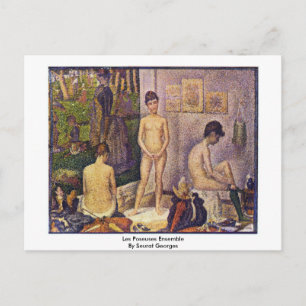 Les Poseuses Ensemble By Seurat Georges Postcard