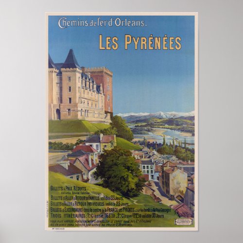 Les Pyrnes France Vintage Poster 1899
