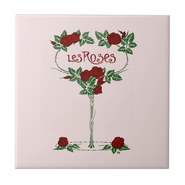 Les Roses Ceramic Tile (Front)