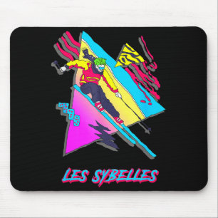 Les sybelles vibrant skiing artwork with geometric mouse pad