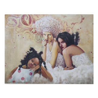 les trois femmes faux canvas print