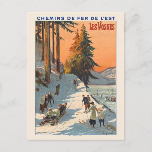 Les Vosges France Vintage Poster 1912 Postcard